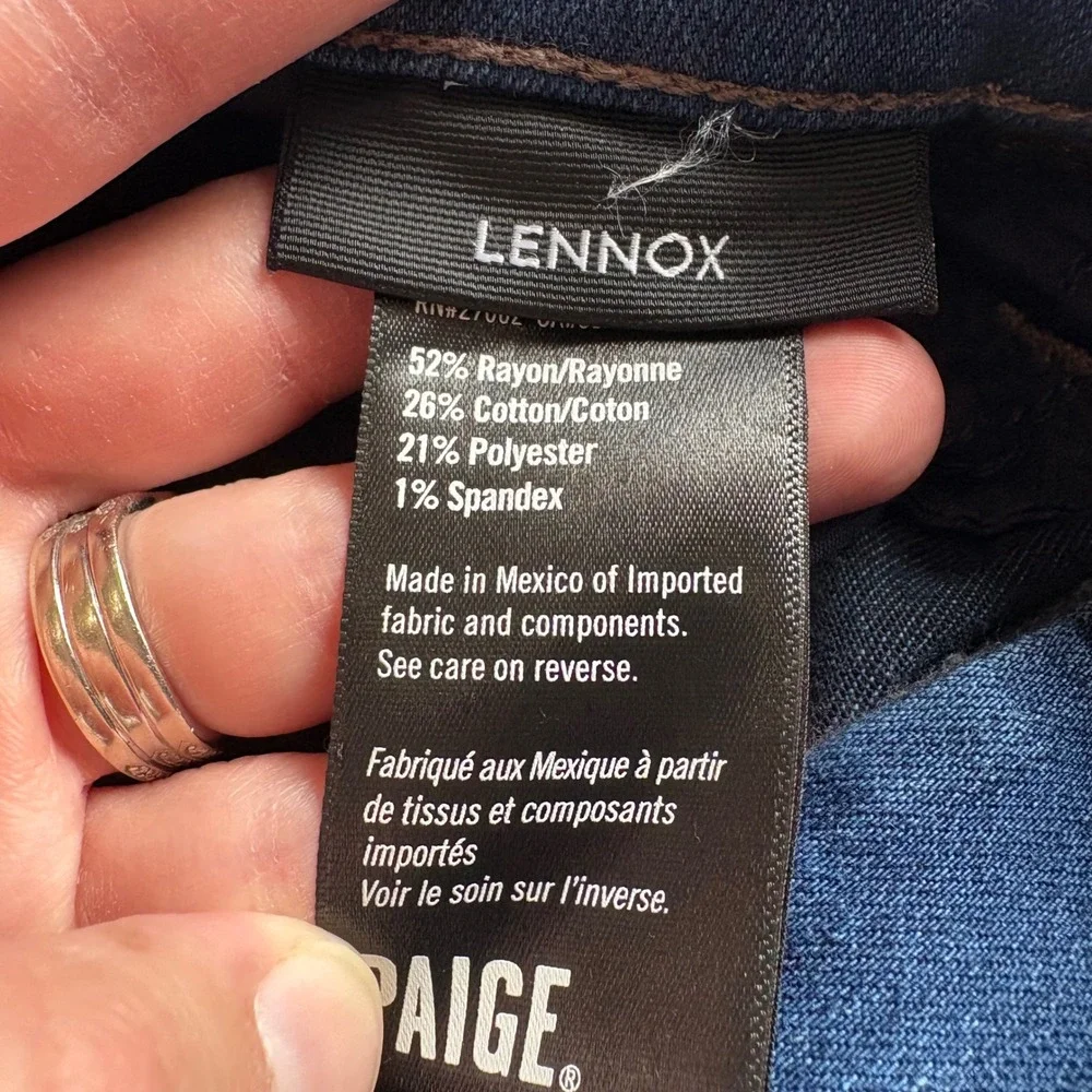 PAIGE Lennox Slim TRANSCEND Jeans Leopold Blue Wash Mens 29x33 NWT